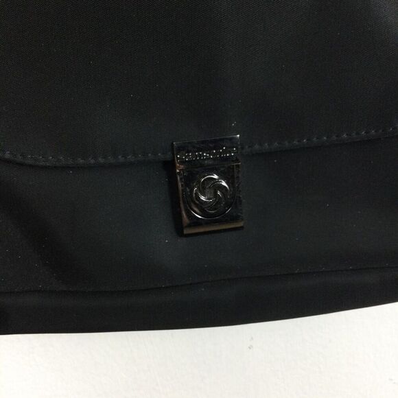 Samsonite Nylon Canvas Crossbody Sling Bag Black Pockets Zippers Travel - Picture 8 of 11